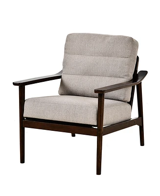 Simplie Fun Mid-Century Modern Taupe Arm Chair with Solid Wood Frame