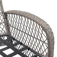 3-Piece Outdoor Swivel Rocker Patio Set, Grey