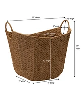 Household Essentials Natural Paper Rope Basket with Handles
