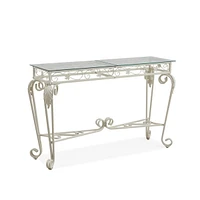Elegant Glass and Metal Entryway Table with Storage