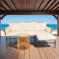 Outdoor Patio Wicker Furniture Set with Thick Cushions