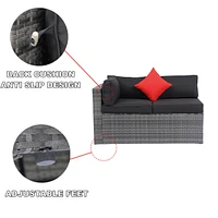 Streamdale Furniture 5-Piece Pe Rattan U Sofa Set with Black Cushion