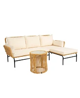 Streamdale Furniture Outdoor Patio Wicker Furniture Set with Thick Cushions