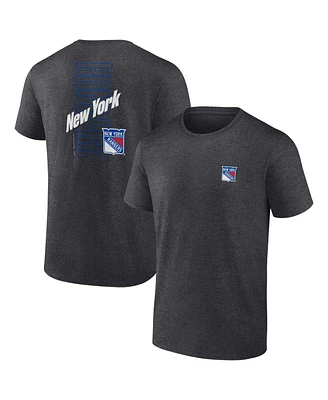 Fanatics Men's Heather Charcoal New York Rangers Backbone T-Shirt