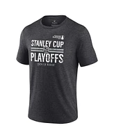 Fanatics Men's Heather Charcoal Los Angeles Kings 2024 Stanley Cup Playoffs Crossbar Tri-Blend T-Shirt