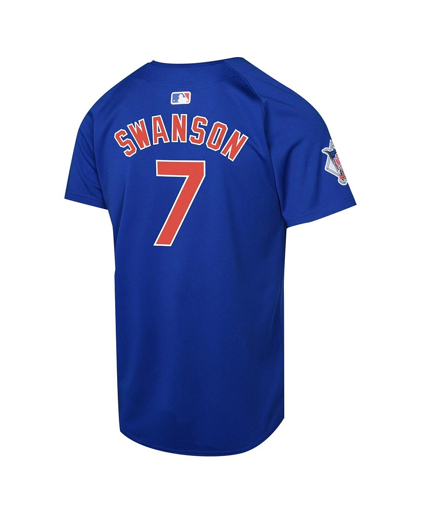 Nike Big Boys and Girls Dansby Swanson Royal Chicago Cubs Alternate Limited Player Jersey