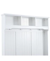 5-In-1 Entryway Bench with Coat Rack and Storage