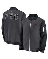 Nike Men's Charcoal New York Mets 2024 City Connect Authentic Collection Game Time Full-Zip Bomber Jacket