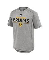 Fanatics Men's Gray Boston Bruins 2024 Stanley Cup Playoffs Authentic Pro T-Shirt