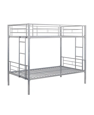 Simplie Fun Metal Bunk Bed Silver