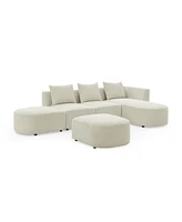 Simplie Fun L-Shaped Sectional Sofa Set With Ottoman