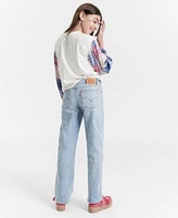 Levis Big Girls Woven Long Sleeve Top Wide Leg Jeans