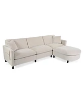 Simplie Fun 107.87'Sectional Sofa Couch With 1 Ottoman