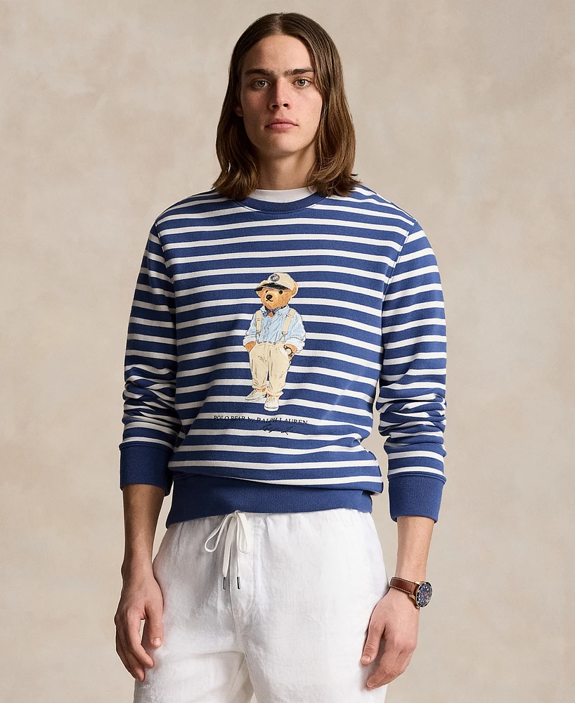 Polo Ralph Lauren Men's Polo Bear Striped Fleece Sweatshirt