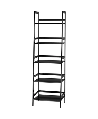 Simplie Fun Ladder Shelf, 5 Tier Bookshelf, Modern Open Bookcase For Bedroom, Living Room, Office