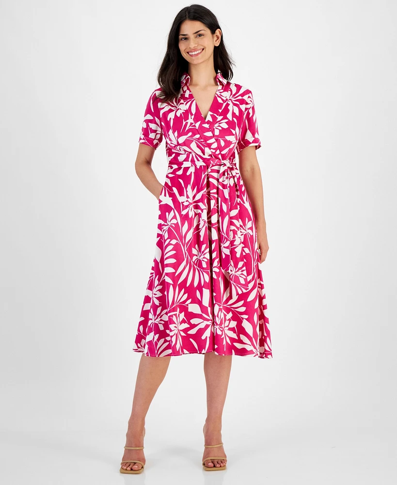 Tahari Asl Women's Printed Midi Dress