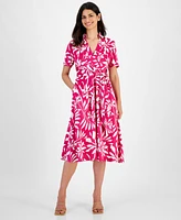 Tahari Asl Women's Printed Midi Dress