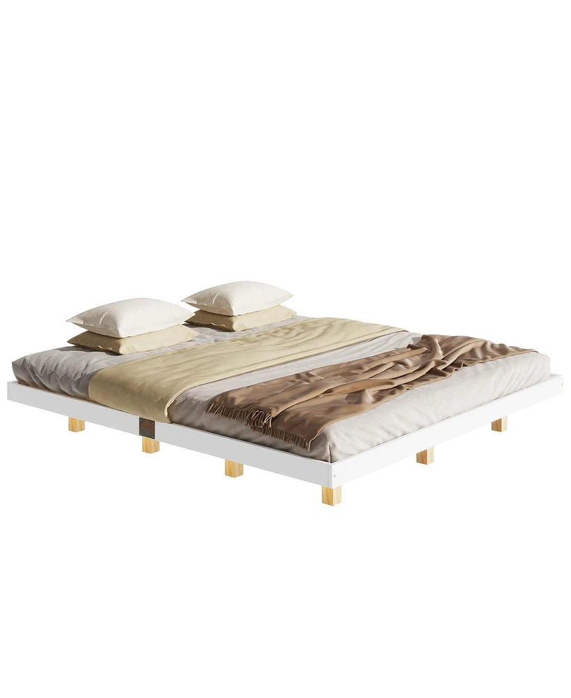 Simplie Fun Led-Lit King Size Floating Platform Bed