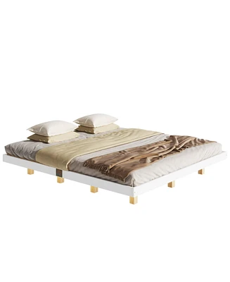 Simplie Fun Led-Lit King Size Floating Platform Bed