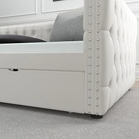 Velvet upholstered twin daybed with drawers