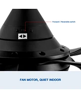 Streamdale Furniture 30 In Integrated Led Ceiling Fan Lighting With Matte Black Abs Blade