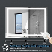 Led Bathroom Mirror 48 X 36 Inch With Lights, Anti-Fog & Dimming Led Bathroom Vanity Mirror
