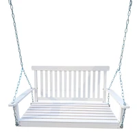 Outdoor Wood Swing with Armrests, Easy Assembly