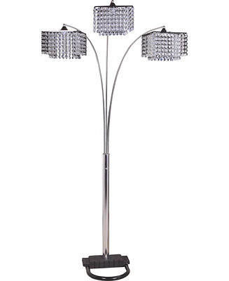 Simplie Fun 84"H 3-Shade Crystal Inspired Arch Floor Lamp