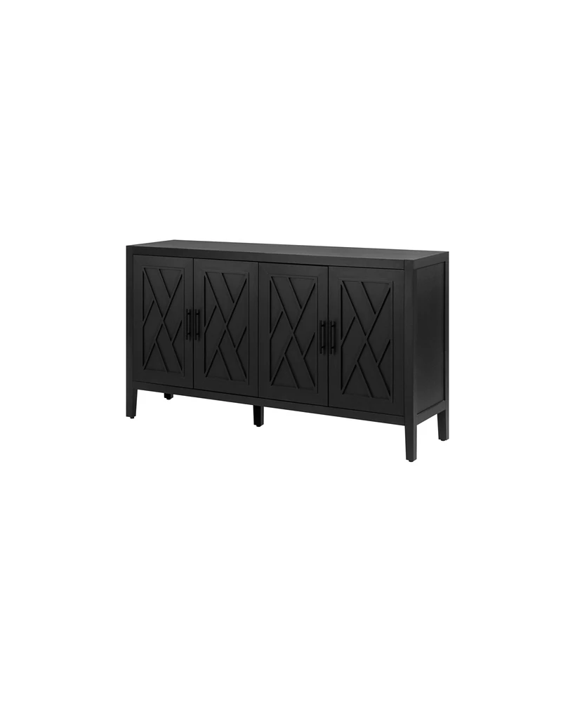 Simplie Fun Vintage Black Wooden Sideboard - American Country Style