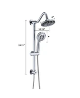 Streamdale Furniture 6 Inch Rain Shower Head With Handheld Shower Head Bathroom Rain Shower System