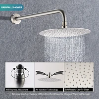 Round Wall Mounted Shower Combo with Rain Head & Handheld