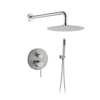 Streamdale Furniture Round Wall Mounted Shower Combo with Rain Head & Handheld