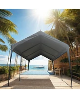 10x20FT Heavy Duty Canopy Carport Outdoor Portable Garage Grey
