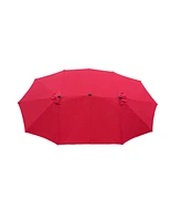 15x9FT Double-Sided Patio Umbrella with Crank and Wind Vents