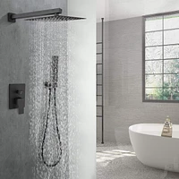 Matte Black 10" Brass Shower System