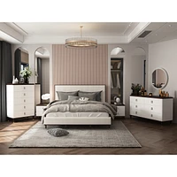 Streamdale Furniture Carena Mirror, White & Brown Finish