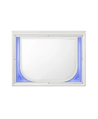 Streamdale Furniture Tarian Mirror with Led, Pearl White Finish