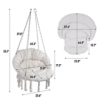 Macrame Swing Chair for Indoor and Outdoor with Cushion