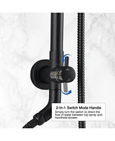 Streamdale Furniture 10" Rainfall Shower Head And Handheld Showerhead Combo Shower System With Slide Bar, Matte Black