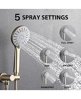 Streamdale Furniture High Pressure Wall Mounted Shower With 5-Function Handheld Shower Head