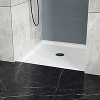 36x36In Shower Base White, Centered Drain And Single-Threshold