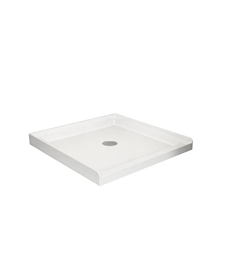 Streamdale Furniture 36x36In Shower Base White, Centered Drain And Single-Threshold