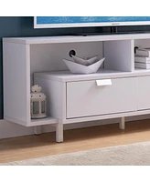 Simplie Fun Tv Stand White for Home or Office Use