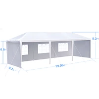 10x30' Wedding Party Canopy Tent Outdoor Gazebo With 5 Removable Sidewalls