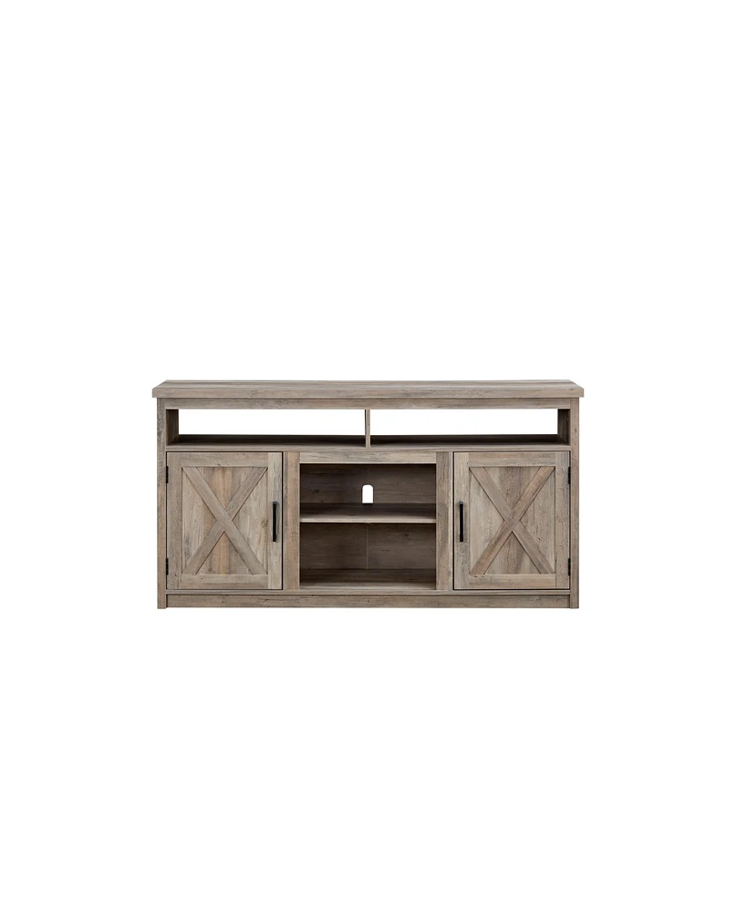 Simplie Fun Gray Wash Farmhouse Tv Media Stand - Up To 65"