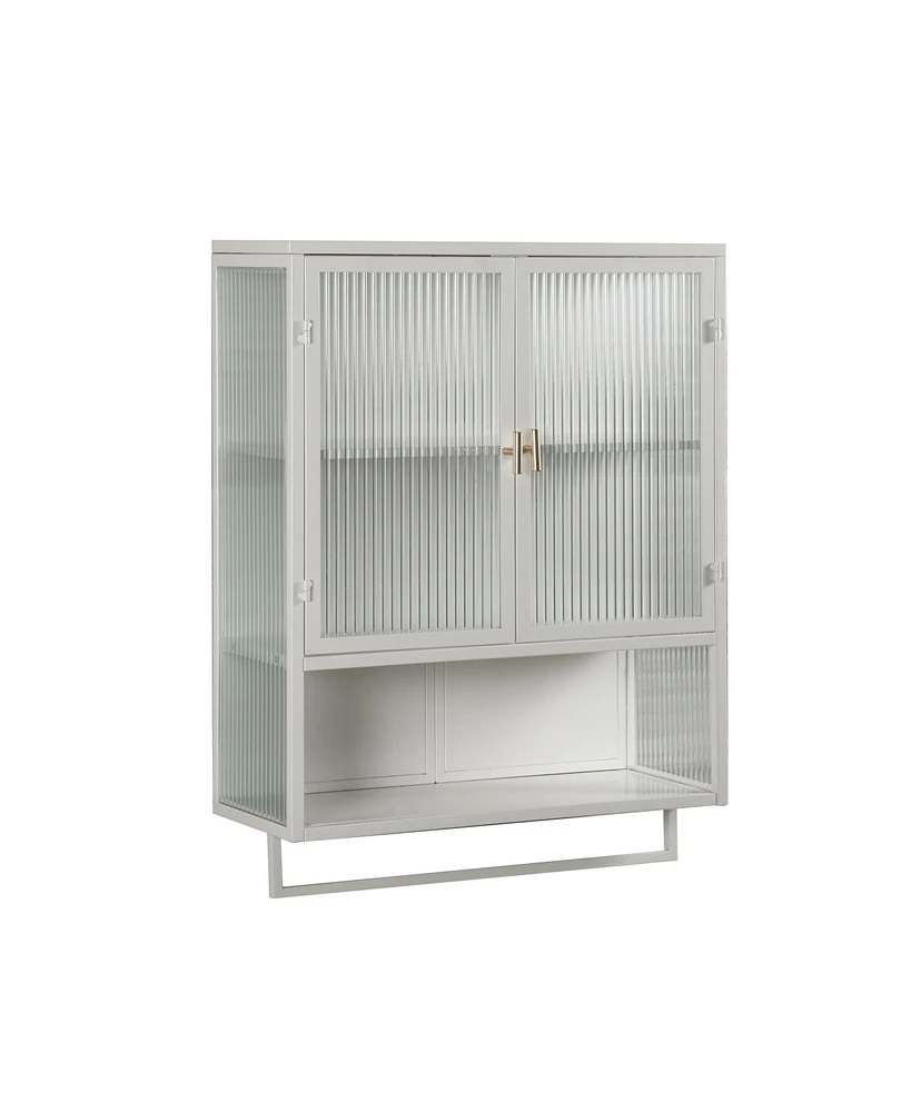 Simplie Fun Modern Two-Door Wall Cabinet with Glass Doors