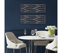 Florian Grey Laser Cut Wood 2-Piece Panel Wall Decor Set