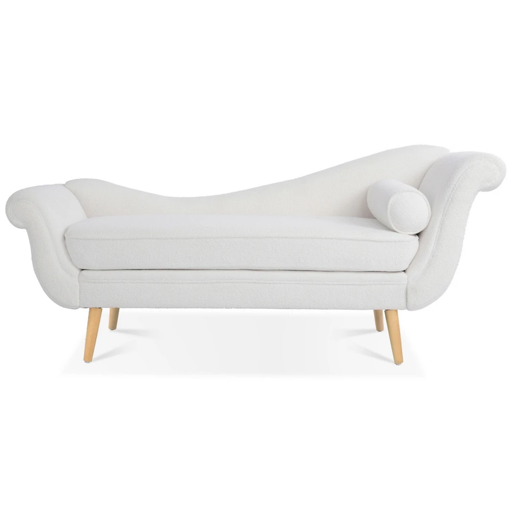 Simplie Fun Chaise Lounge With Scroll Arms