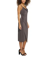 Siena Women's Cowlneck Sleeveless Bodycon Slip Dress