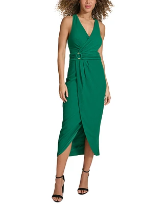 Siena Women's Faux-Wrap Midi Dress